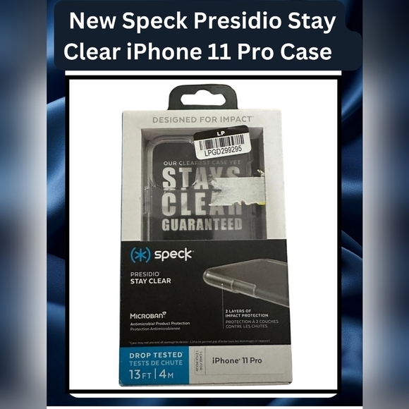 Speck Presidio Stay Clear iPhone 11 Pro Case – Drop Tested & Antimicrobial - Picture 1 of 6